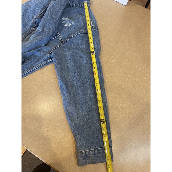 Vintage Hand Painted Flowers Denim Jean Jacket distressed Men's M, Women's L - Picture 11 of 13